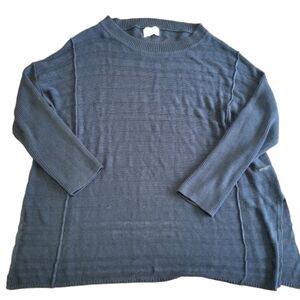 Andree by‎ Unit Black Sheer Striped Sweater Long Sleeve Women's Size Large